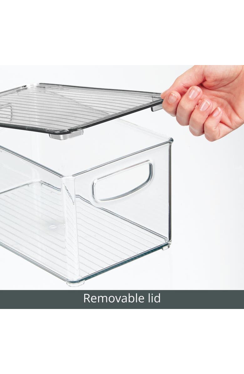 mDesign Plastic Deep Kitchen Storage Bin Box, Lid/Handles, 4 Pack, USA Made, Alternate, color, 