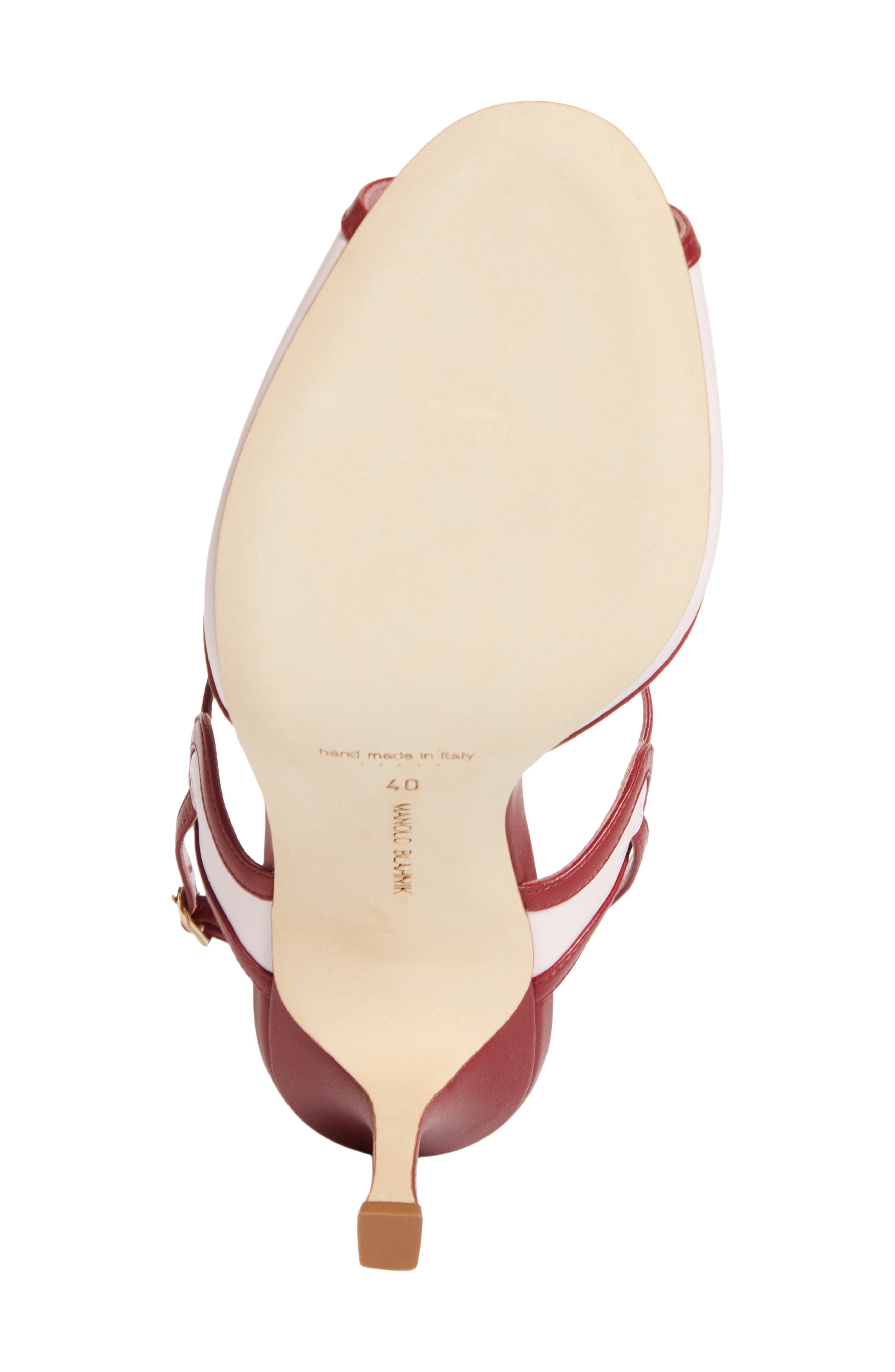 Manolo Blahnik Todda Colorblock Sandal, Alternate, color, Lpnk 6804/Dred 6039