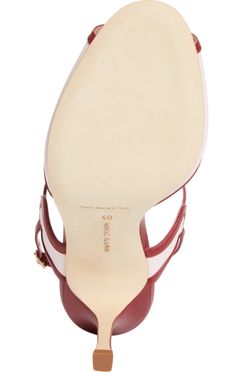 Manolo Blahnik Todda Colorblock Sandal, Alternate, color, Lpnk 6804/Dred 6039