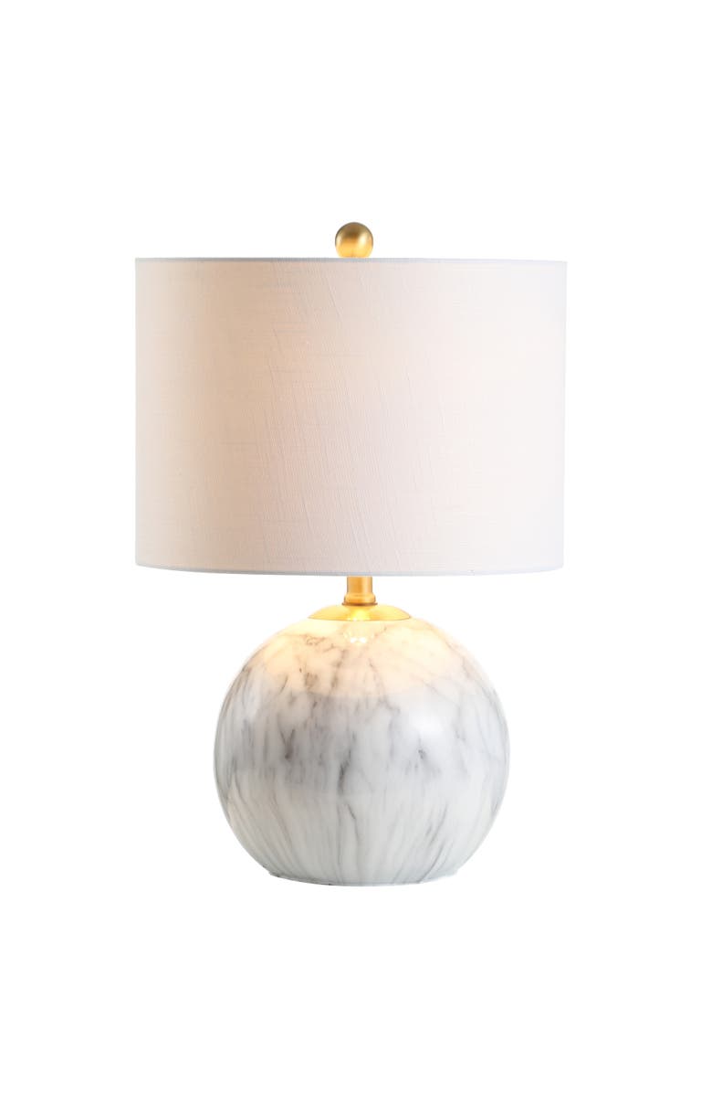 JONATHAN Y Luna Faux Marble Resin LED Table Lamp, Main, color, Faux Marble