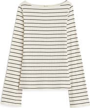Madewell Stripe Boatneck Long Sleeve Rib Top