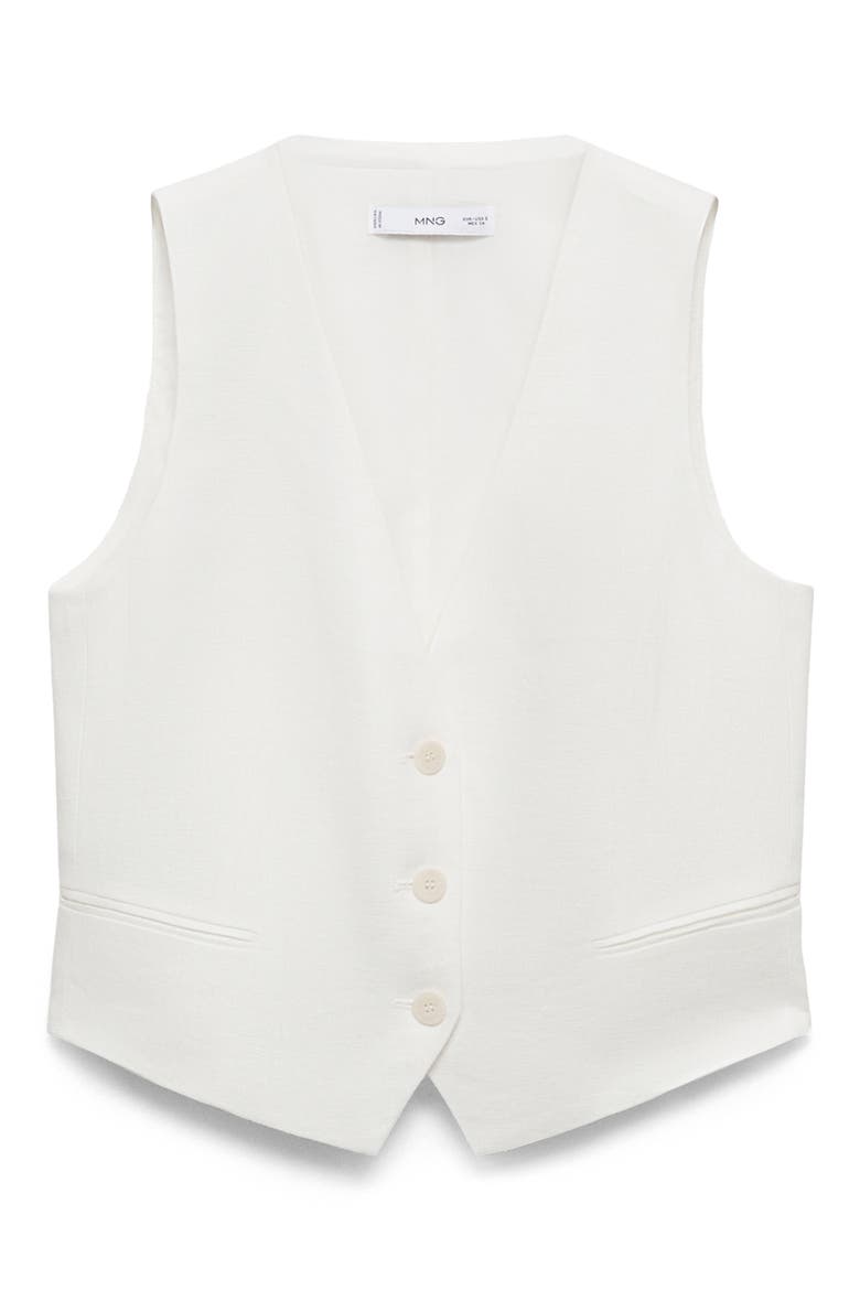 Linen Vest, Alternate, color, OFF WHITE