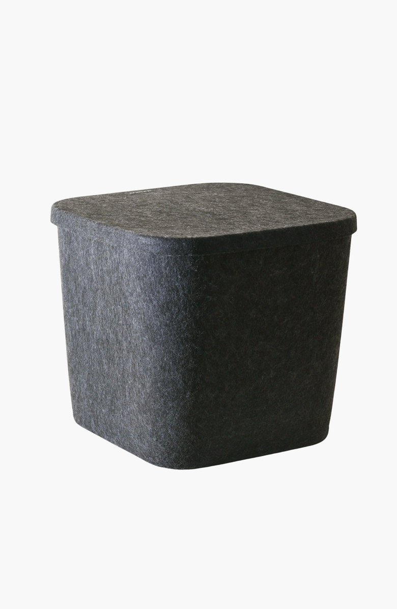 SortJoy The Sculpted Bin - Original with Lid, Main, color, Carbon - Set Of 3