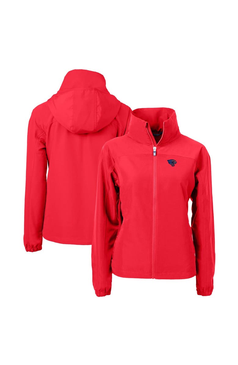 Cutter & Buck Women's Cutter & Buck Red Jacksonville Jaguars Charter Eco Recycled Full-Zip Jacket, Alternate, color, 