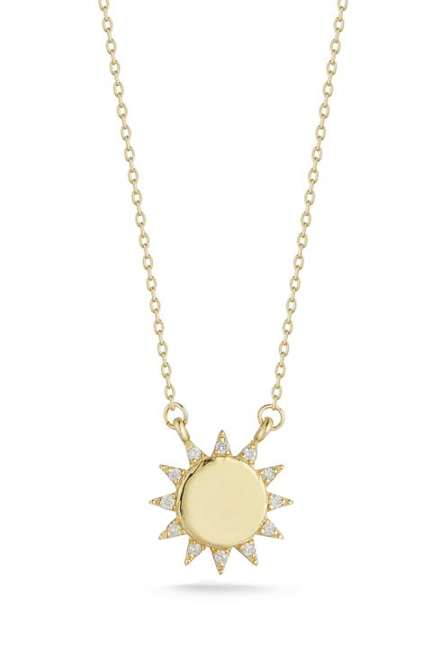 14K Gold Diamond Sun Pendant Necklace - 0.05ct.
