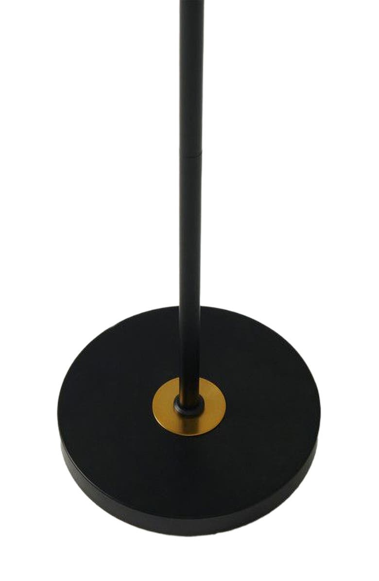 Brightech Swoop 69" Industrial Adjustable LED Floor Lamp with Metal Bowl Shade and Gold Accent, Alternate, color, Classic Black