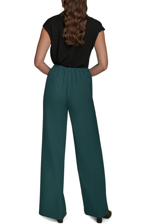 Donna Karan New York Pull-on Wide Leg Pants In Brown