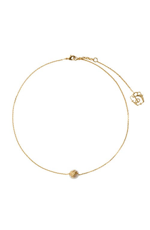 Burberry Ekd Sphere Pearl Solitaire Necklace In Gold/pearl