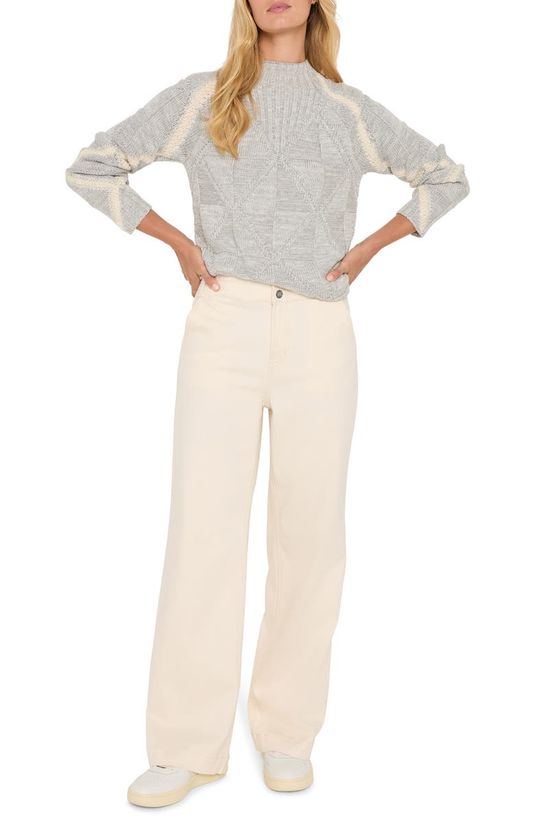 NIC+ZOE Dashing Diamonds Sweater, Alternate, color, Grey Multi