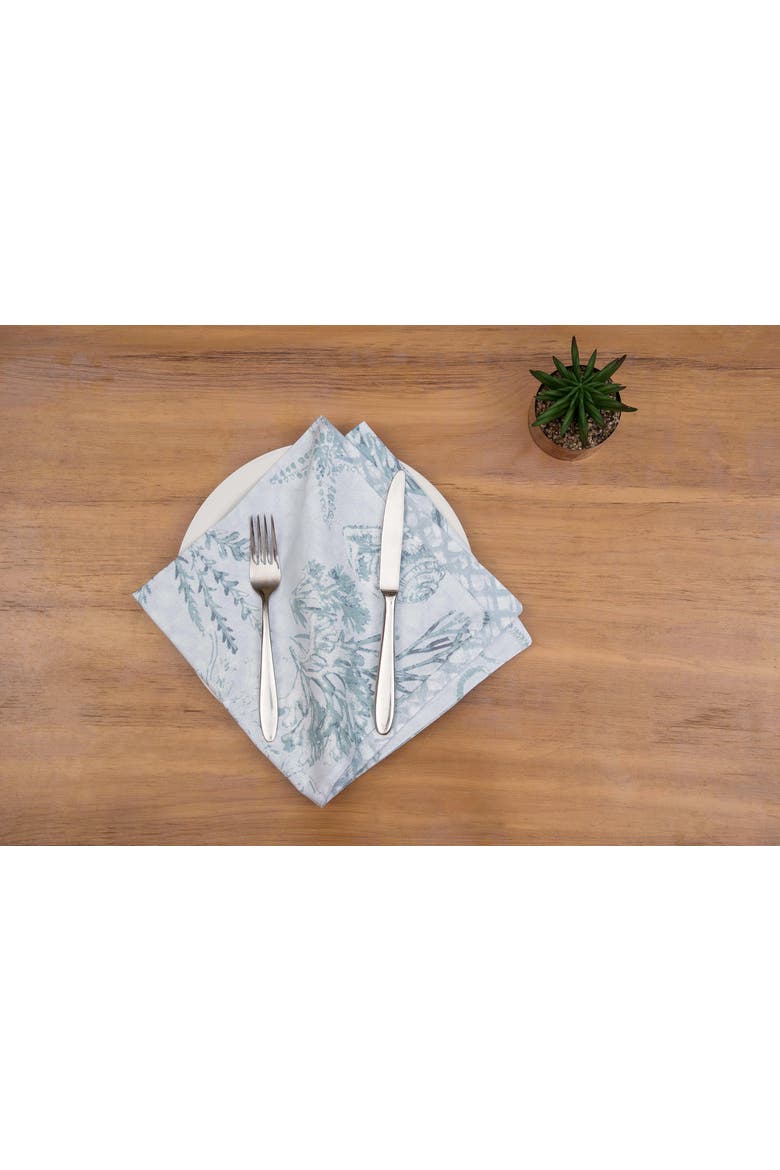Cerulean Breeze Coastal Marine  Set of 6 Cloth Napkins, Alternate, color, Blue