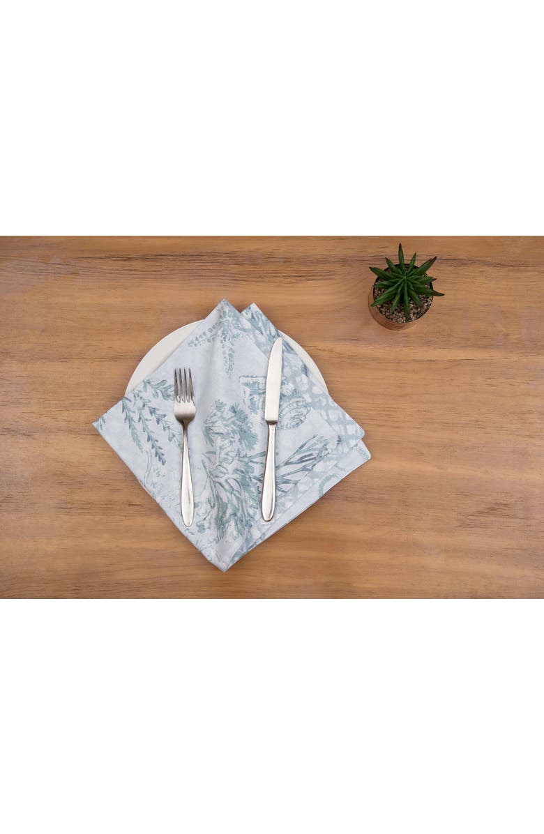 C&F Home Cerulean Breeze Coastal Marine  Set of 6 Cloth Napkins, Alternate, color, Blue