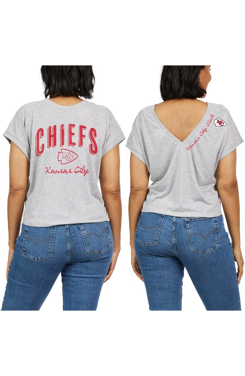 WEAR by Erin Andrews Women's WEAR by Erin Andrews Heather Gray Kansas City Chiefs Reversible T-Shirt, Alternate, color, 
