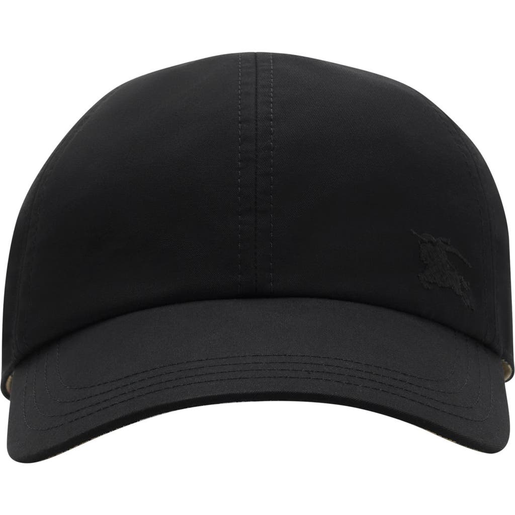 Burberry Gabardine Baseball Cap In Black/sand