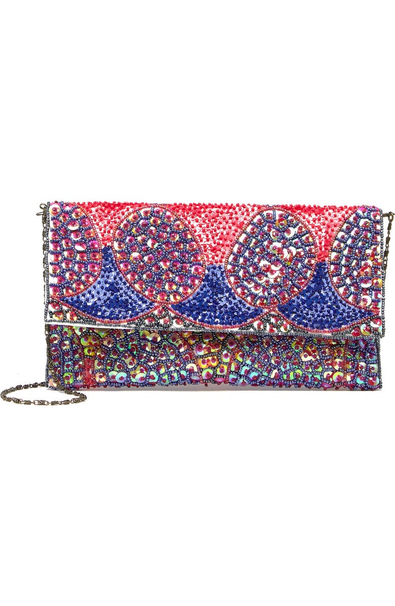 G-lish Beaded Clutch, Main, color,