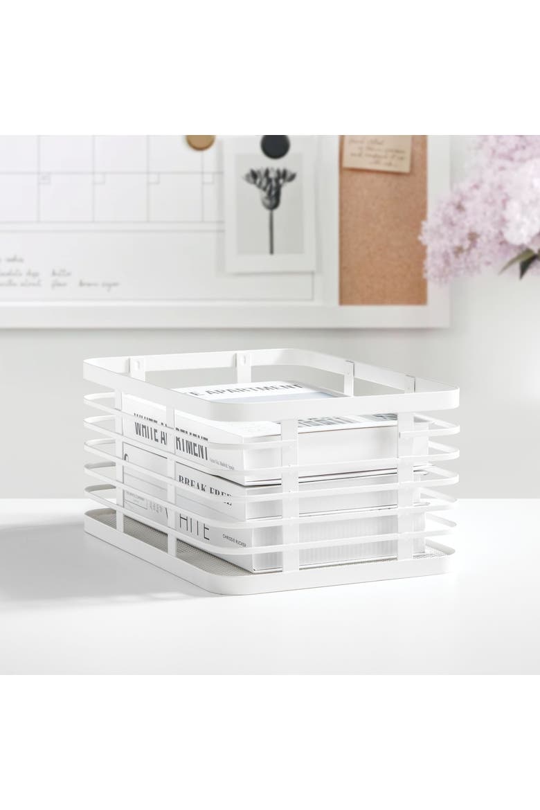 Metal Pantry Basket with Handles - Set of 2 - Matte White, Alternate, color, Matte White