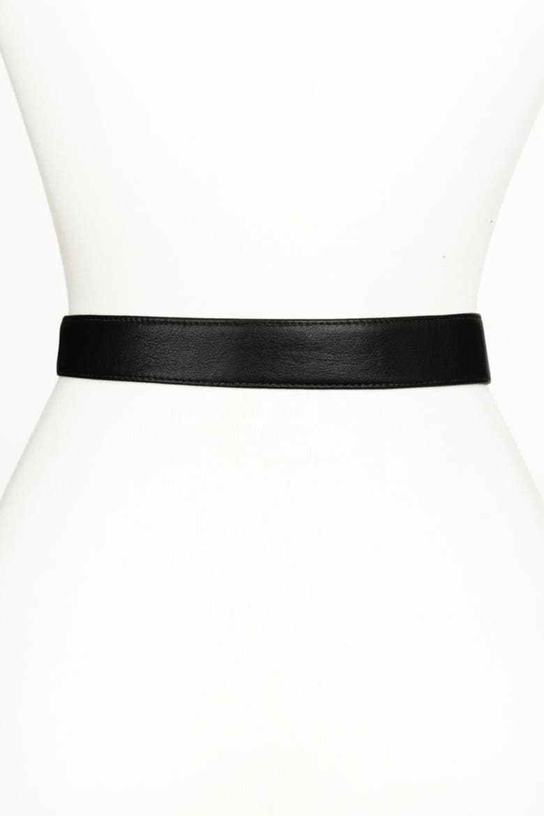 Sheila Knot Leather Belt, Alternate, color, Black