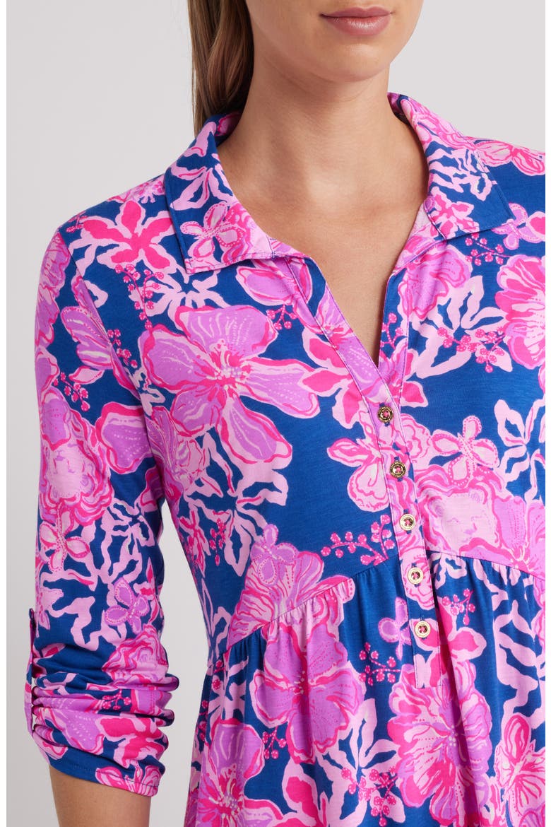 Saralynn Fit & Flare Shirtdress, Alternate, color, STARLIGHT NAVY ONCE AND FLORAL