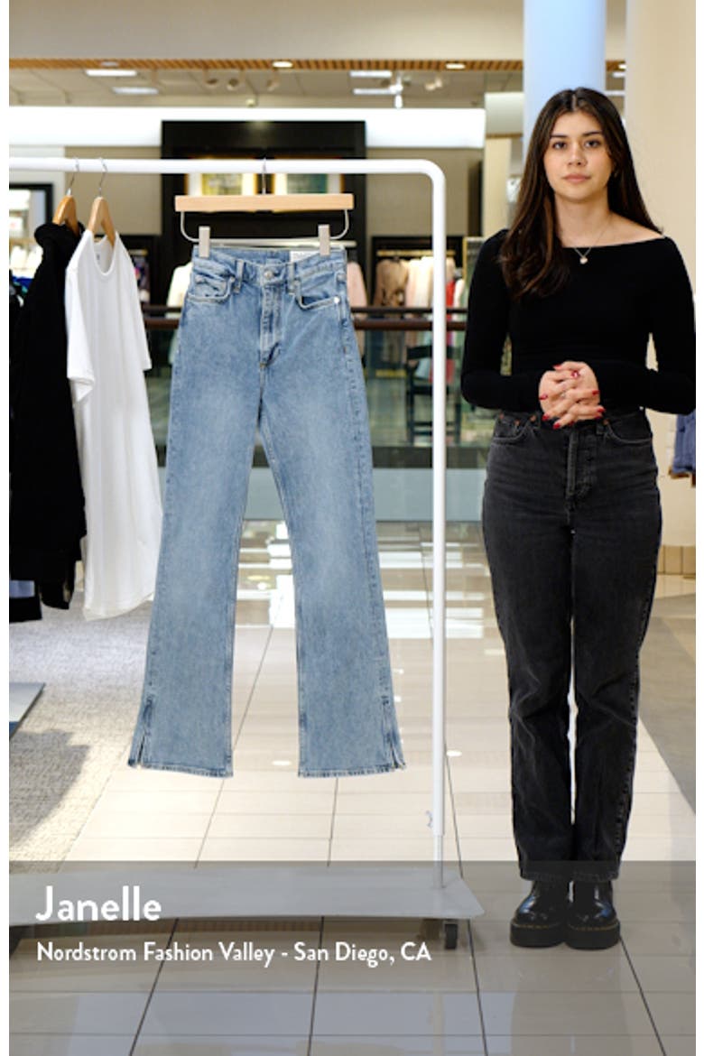 Peyton High Waist Slit Hem Bootcut Jeans video