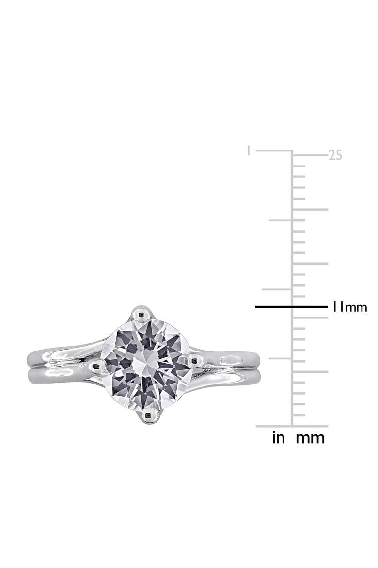 Created White Sapphire Solitaire Ring, Alternate, color, SILVER