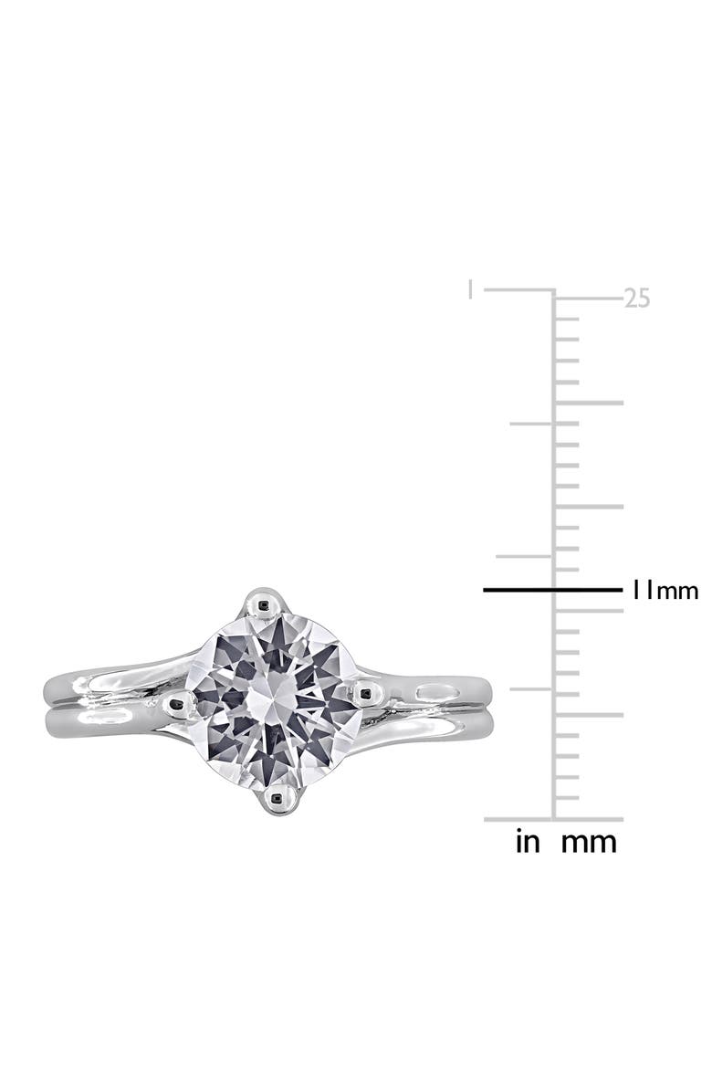 DELMAR Created White Sapphire Solitaire Ring, Alternate, color, Silver