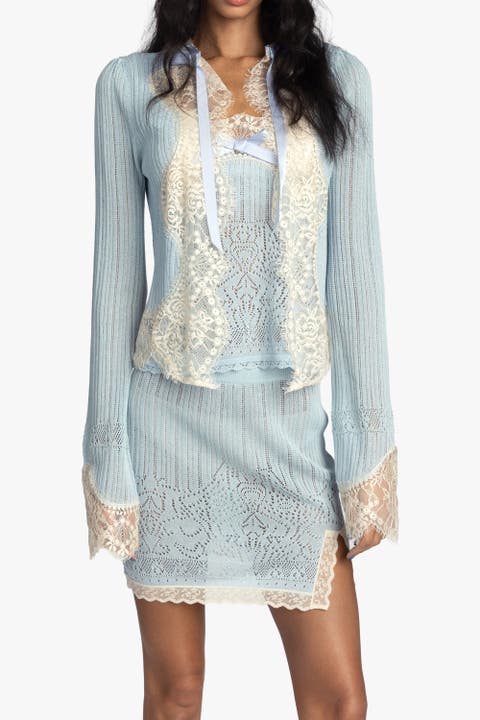 Lingerie Lace Knit Cardigan