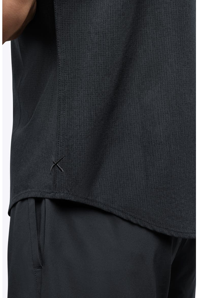 Crossover Performance Short Sleeve Button-Up Shirt, Alternate, color, OBSIDIAN