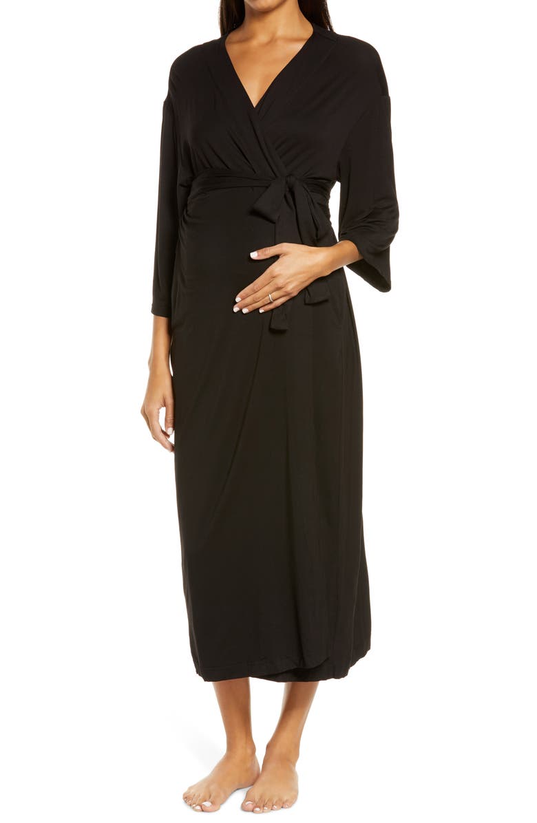Nesting Olive Maternity/Nursing Robe, Main, color,