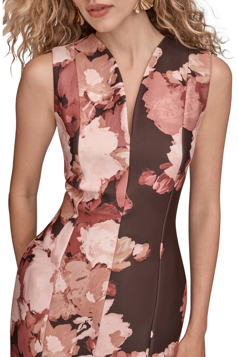 Floral Print Sleeveless Sheath Dress, Alternate, color, CHOC PLUM