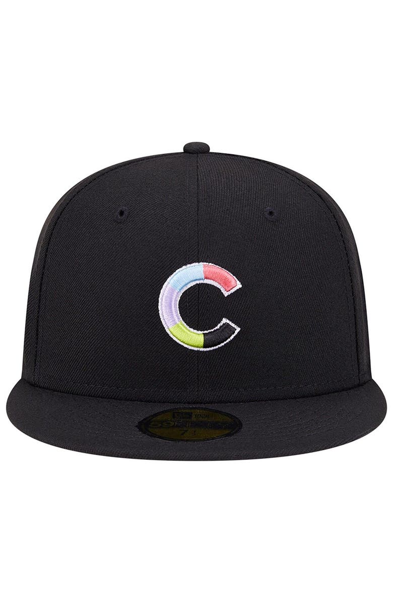 New Era Men's New Era Black Chicago Cubs Multi-Color Pack 59FIFTY Fitted Hat, Alternate, color, Black