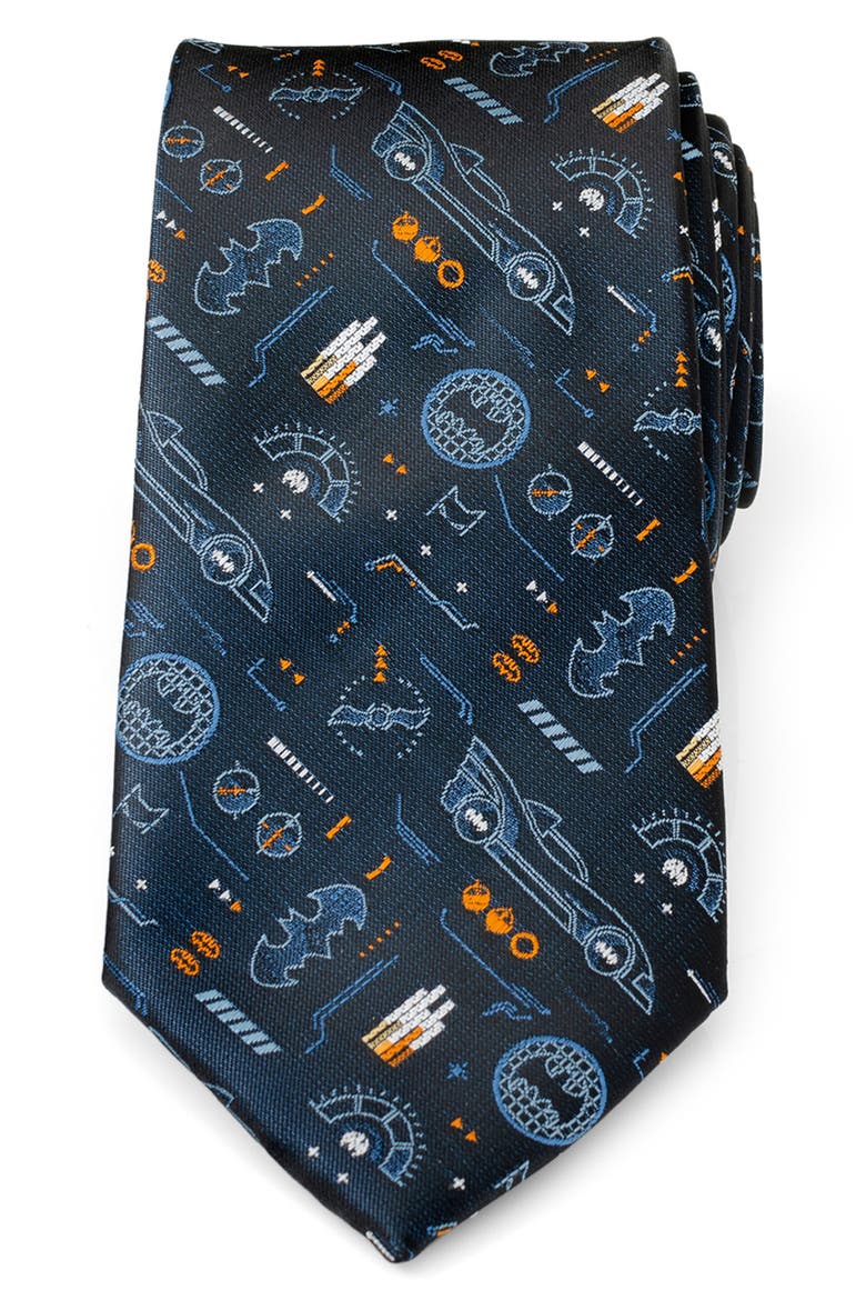 Batman Batmobile Silk Blend Tie, Main, color, NAVY/ BLACK