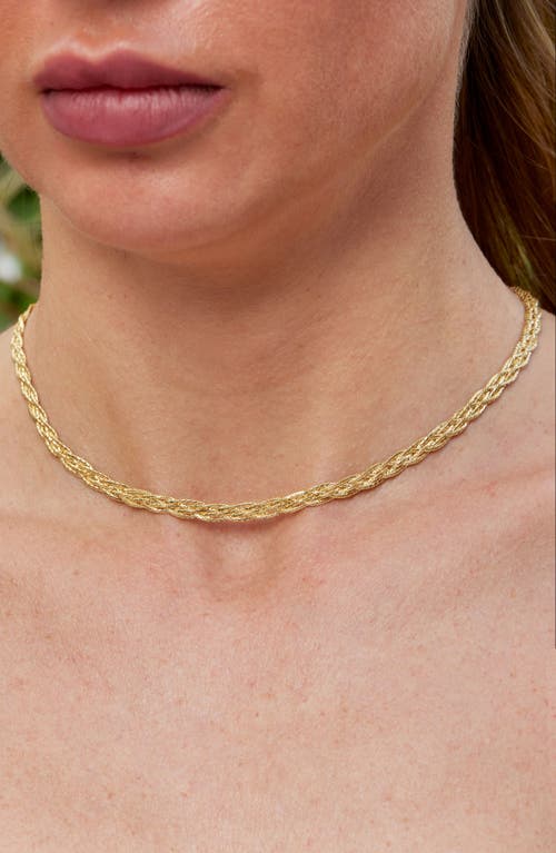 Savvy Cie Jewels Woven Chain Necklace In Gold