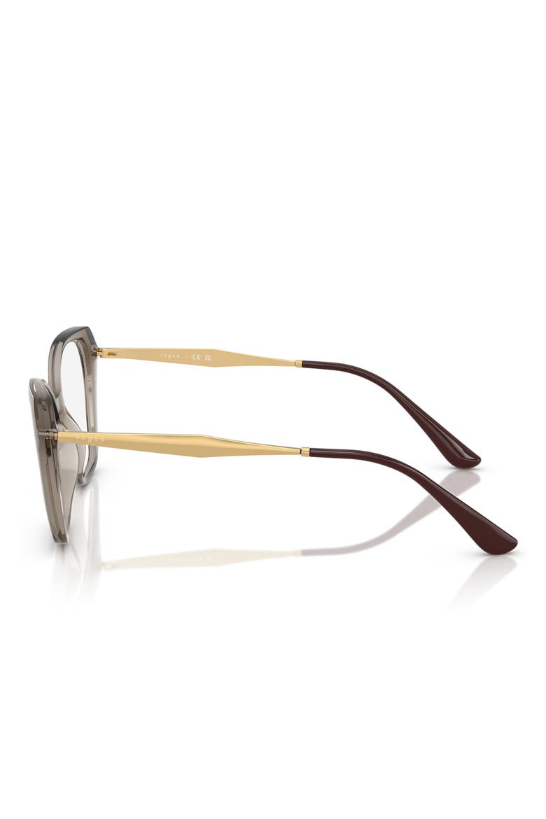 52mm Cat Eye Optical Glasses, Alternate, color, TRANSPARENT BROWN