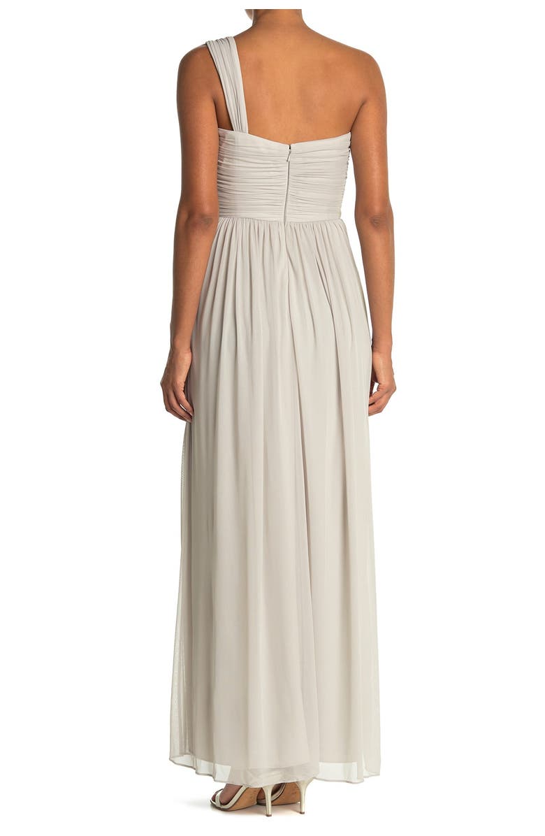 Alfred Sung One-Shoulder Shirred Chiffon Gown, Alternate, color,