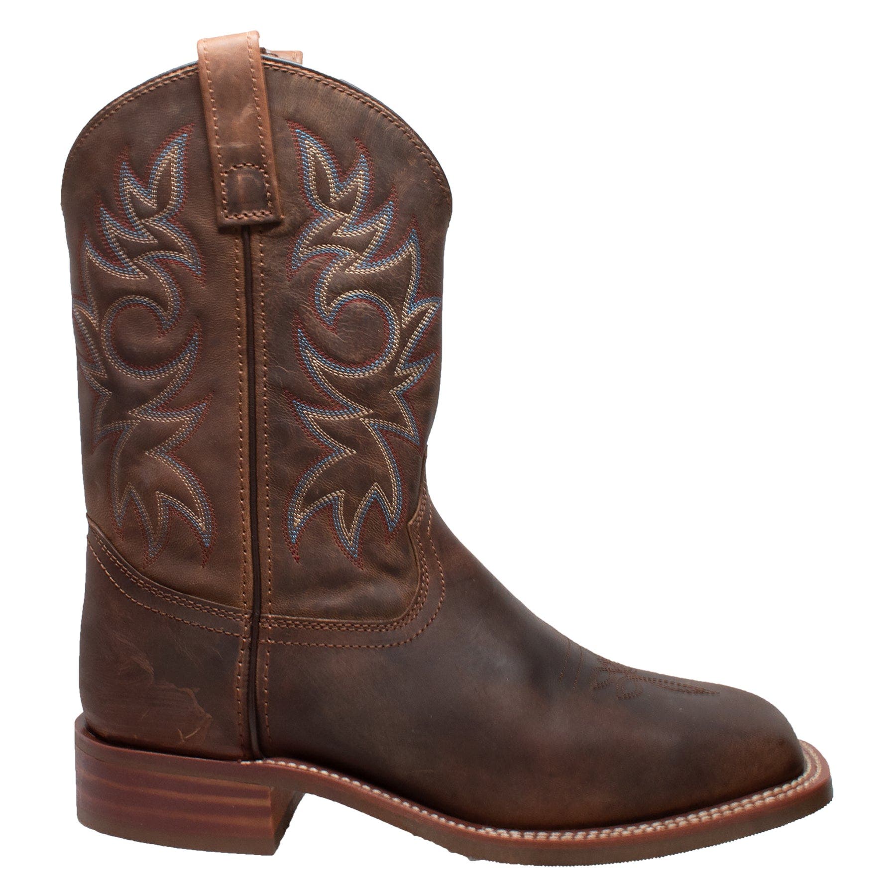 11" Western Square Toe Boots, Alternate, color, Dark Brown