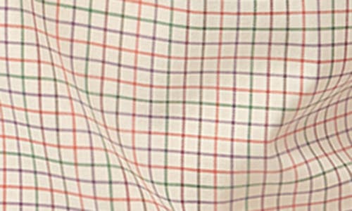Brooks Brothers Non-iron Tattersall Check Stretch Cotton Button-down Shirt In Cream