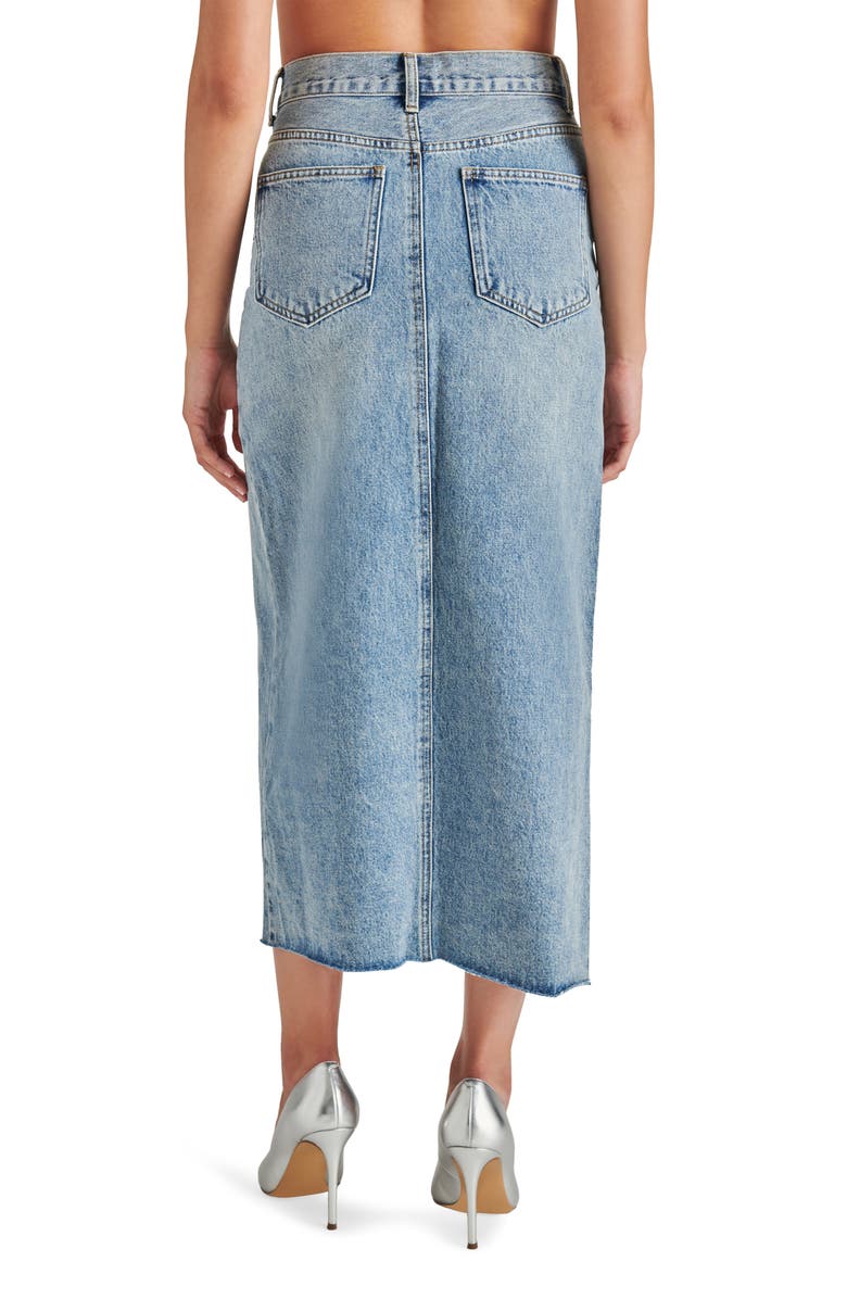 Steve Madden Avani Front Slit Denim Skirt, Alternate, color, Light Blue