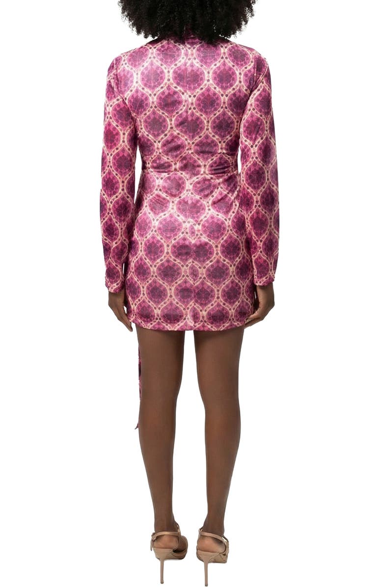 AREA STARS Dara Fleur Mock-Neck Bodycon Mini Dress, Alternate, color, Burgundy