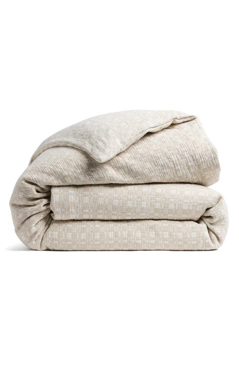 Modern Check Organic Cotton Jacquard Duvet Cover