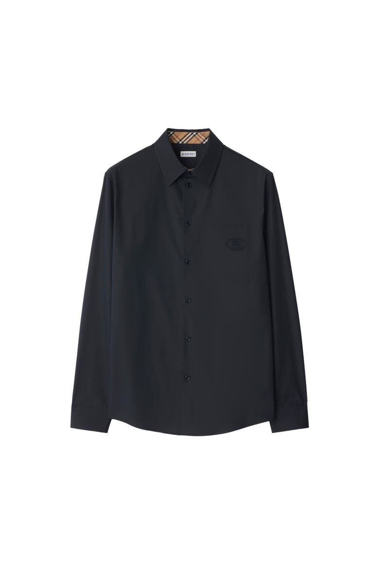 Cotton Poplin Shirt, Alternate, color, Navy