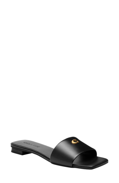 【COACH】Slide Sandal☆Iスライドサンダル 楽天市場】Coach コーチ サンダル Everette Leather Sandals