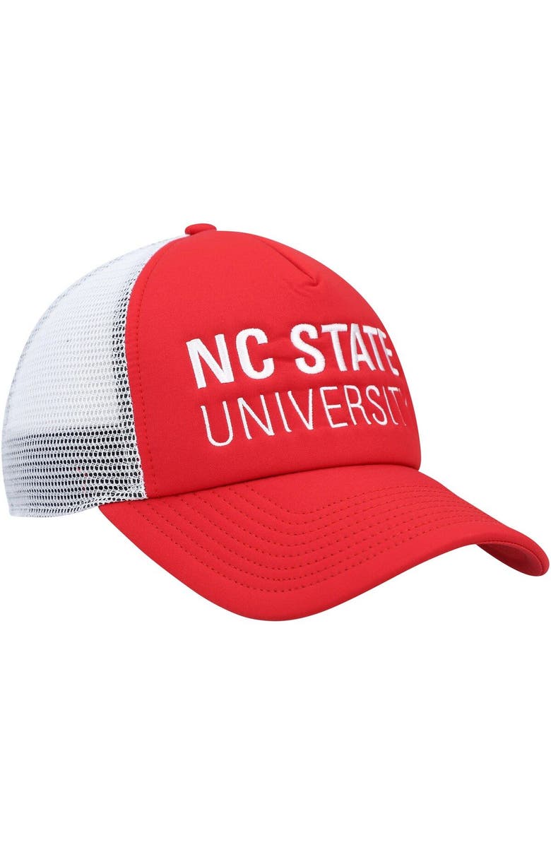adidas Men's adidas Red/White NC State Wolfpack Foam Trucker Snapback Hat, Alternate, color, Red