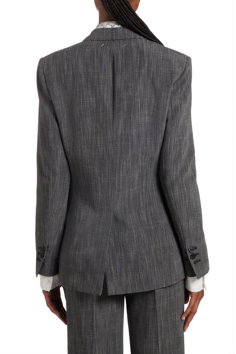 Single Breasted Mélange Virgin Wool Blend Blazer, Alternate, color, GREY/ WHITE