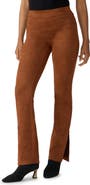 Sanctuary Abbey Slit Hem Faux Suede Pants