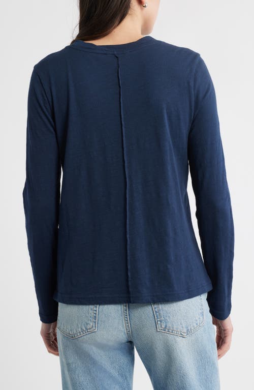 Caslonr Caslon(r) Twist Crewneck Long Sleeve T-shirt In Blue
