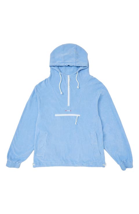 x Byrdie Terry Hood Quarter Zip Pullover