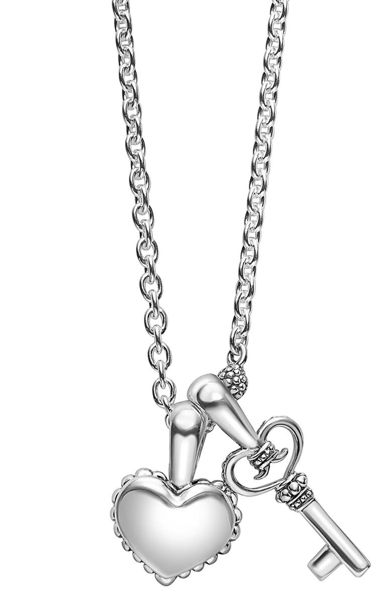 LAGOS Kids' Kinder Key & Heart Charm Necklace, Main, color, 