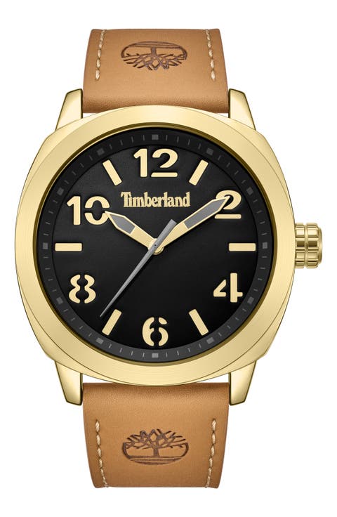 Classic Quartz Leather Strap Watch, 46mm