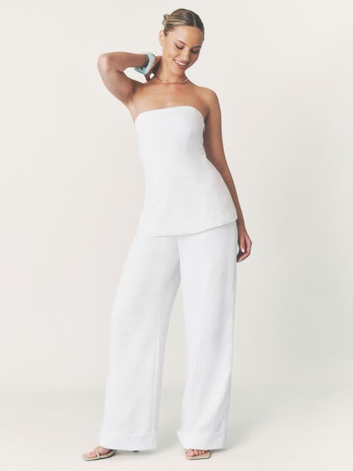 Six Stories Verity Tailored Bandeau Longline Top In White