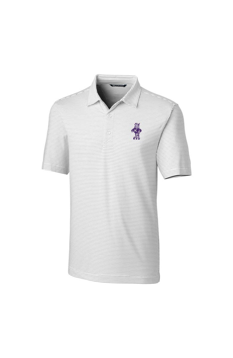 Cutter & Buck Men's Cutter & Buck White Kansas State Wildcats Vault Forge Pencil Stripe Stretch Polo, Alternate, color,