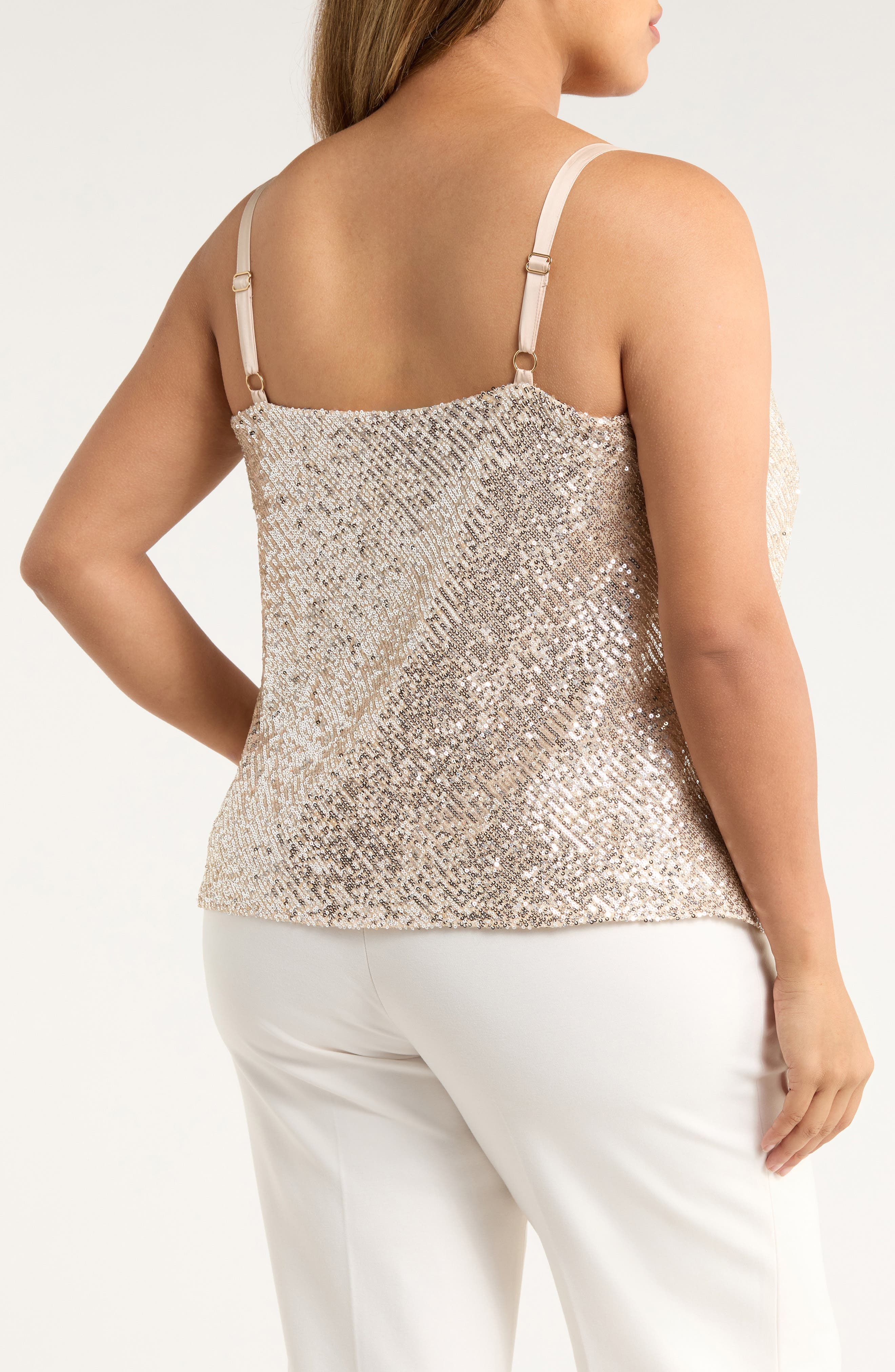 Sequin Cowl Neck Camisole - image 2